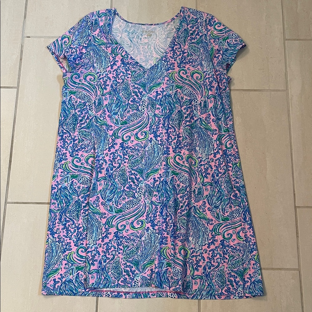 Lilly Pulitzer Etta V Neck Dress - We Mermaid It